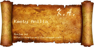 Kmety Anilla névjegykártya